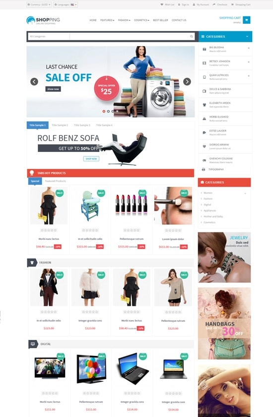 prestashop responsive ecommerce theme