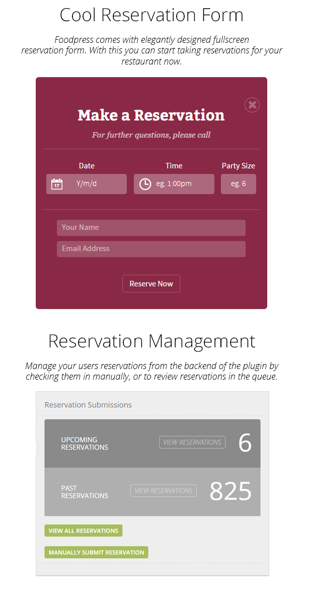 restaurant reservation plugin wordpress